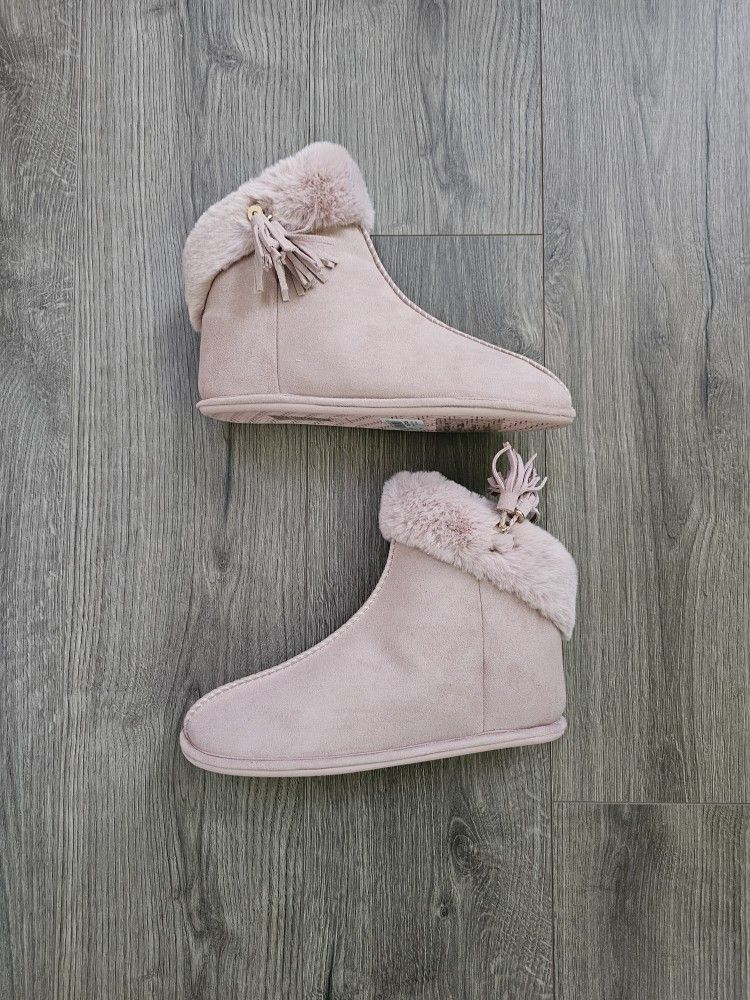 Ted Baker Pink Faux Fur Boots Womend Size 10