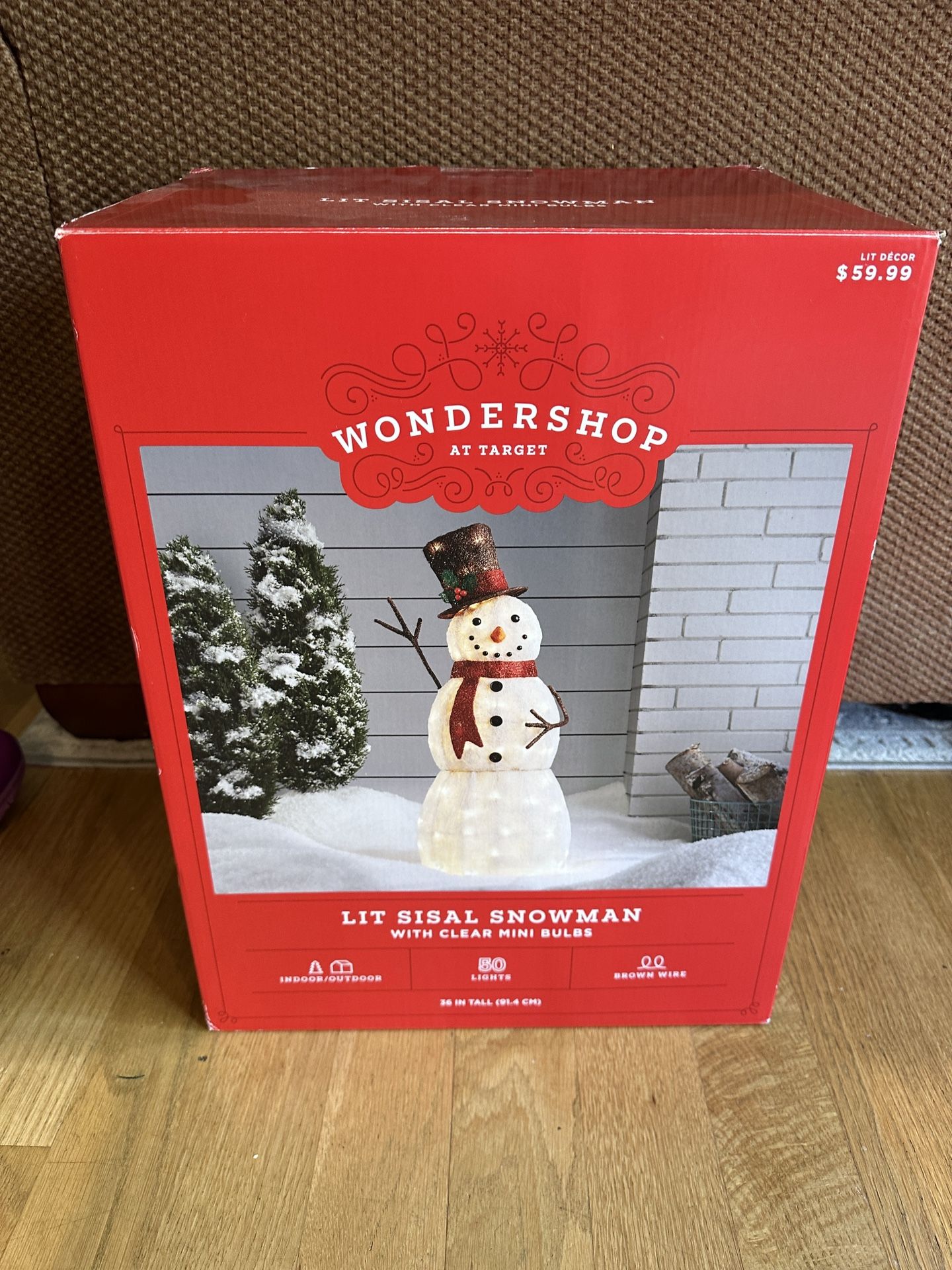 Christmas Lights Snowman 3 Feet Outdoor Indoor Decoration