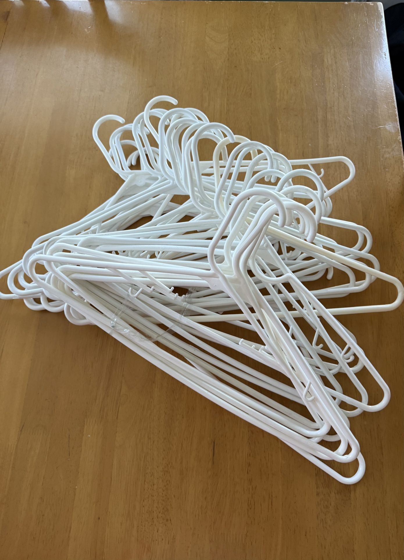 36 White Plastic Hangers 
