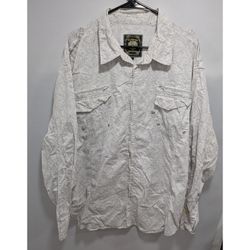 Mens Live Mechanics Well Established White Long Sleeve Paisley Shirt Size 4XL