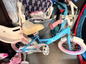 Girls Kids Bike Blue Pink Floral