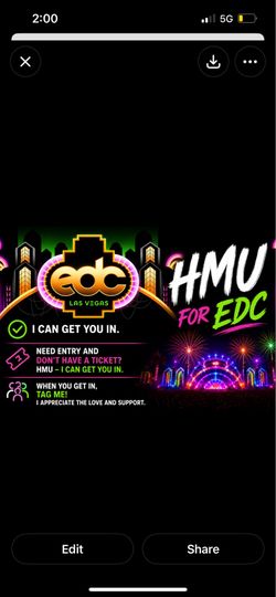 EDC TICKETS $200