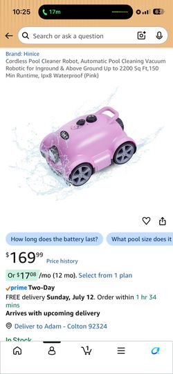NEW SEALED Hinice Cordless Robotic Pool Cleaner