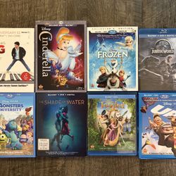 Disney Blu-Ray+DVD Movies (Lot of 8 Movies)