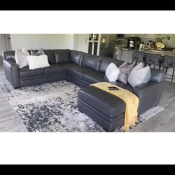 Like new Leather sectional