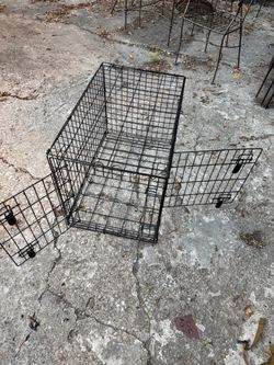 Black Wire Dog Crate with Two Doors