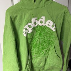 Green Sp5der hoodie size medium 