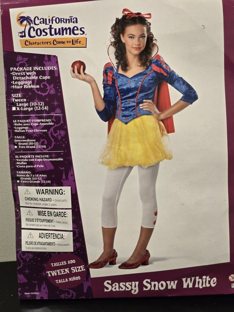 Sassy Snow White - Tween Costume Large 10/12