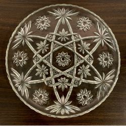 Anchor Hocking Cut Glass Serving Tray Platter
