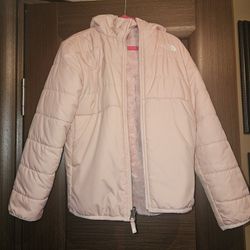 The North Face Reversible Mossbud Kids Light Pink Puffer Jacket Size 6T