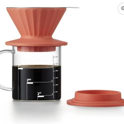 BUYDEEM Silicone Pour-Over Coffee Dripper Set Orange color