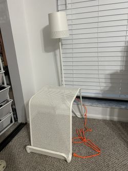 White Nightstand With Built In Lamp