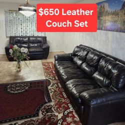 Two Leather Couches