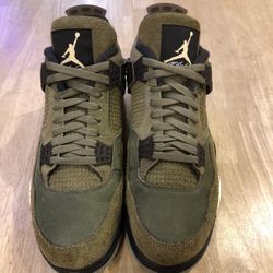 USED JORDAN 4 CRAFT OLIVE SZ 12 NO BOX 8/10 