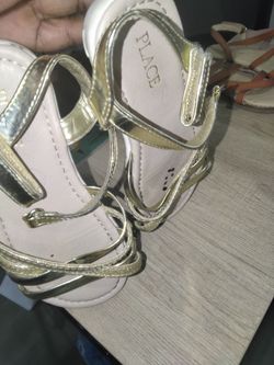 Girl's Place metallic gold sandals size 10