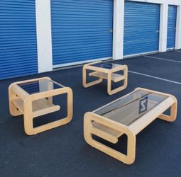 Lou Hodges white oak tables set of 3