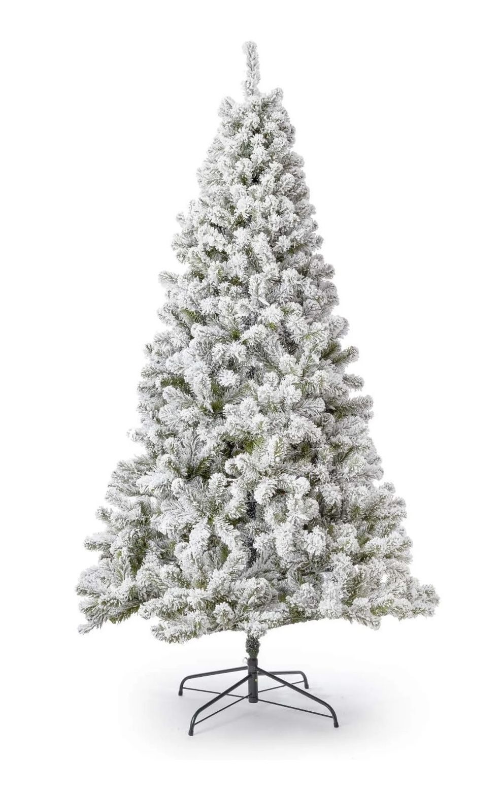 King Of Christmas 7ft Snow Flocked Hinged Artificial Christmas Tree Unlit Prince Flock Holiday Decor