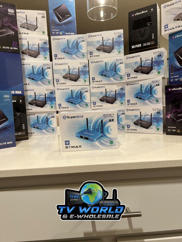 SuperBOX Super box S7 Models Max, S7 Pro, S6 Ultra, Supreme & Vsee V6 Plus, V6 Max Vsee Elite Mini, Elite Ultra 8 Authorized Wholesale distributors