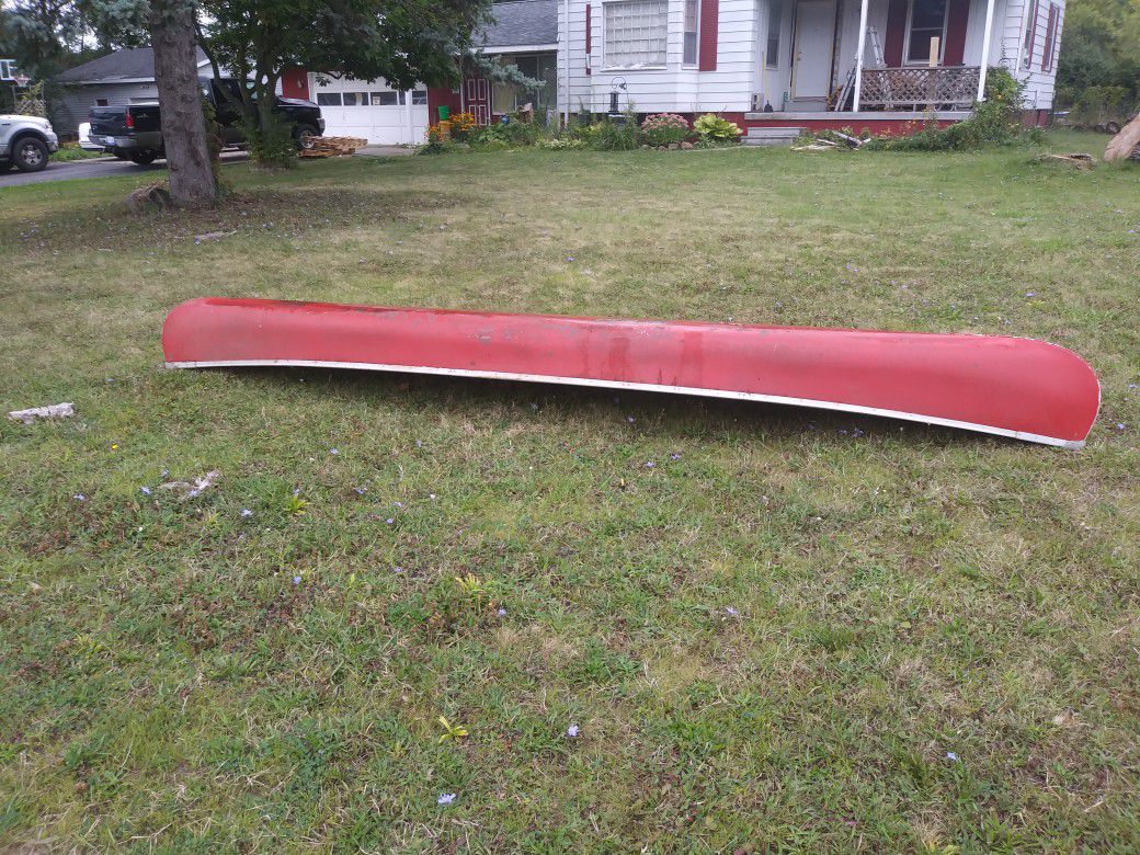 Red 14ft canoe