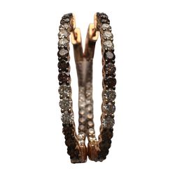 Chocolate and Champagne diamond hoops