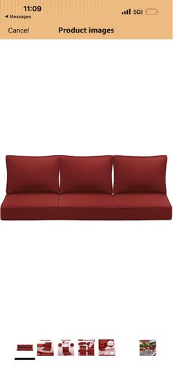 HERMOCE Outdoor Deep Seating Cushion Set, 24” x 24”, Waterproof & Fade Resistant Patio Furniture Cushions with Handle, Deep Seat and Back Cushion for 