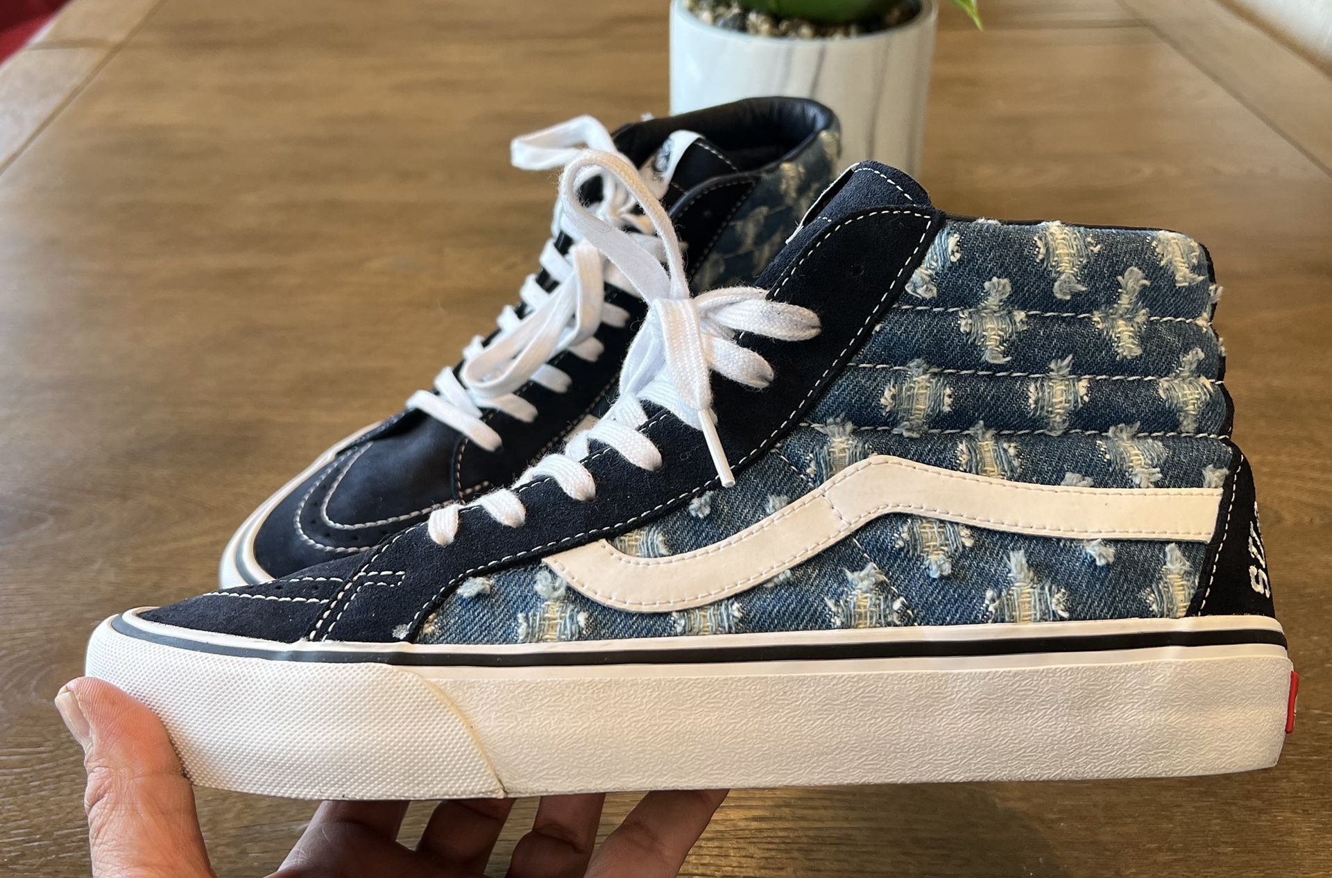 Vans Sk8-Hi Supreme Hole Punch Denim Shoes