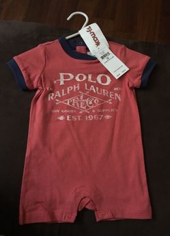 Brand new polo baby romper short set
