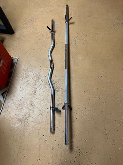 Olympic bars, weights and clips