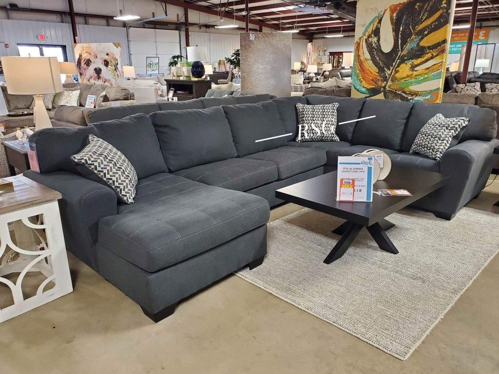 Living Room Furniture U Shape Sectional Couch With Chaise 💙$39 Down Payment with Financing ⭐ 90 Days same as cash