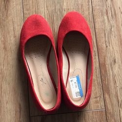 red suede flats
