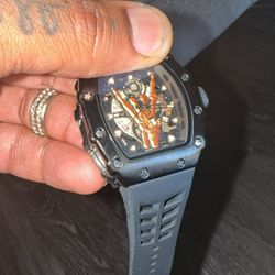 Skeleton Hand Big Face Luxury Watch 