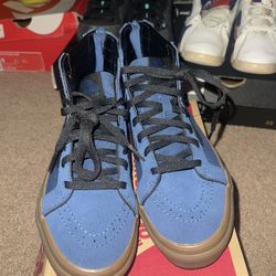 Vans SK8-Hi Zip (Gum Outsole) Dark Denim NEW