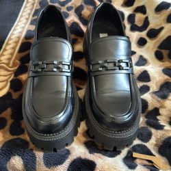 Steve Madden Black Leather Loafers