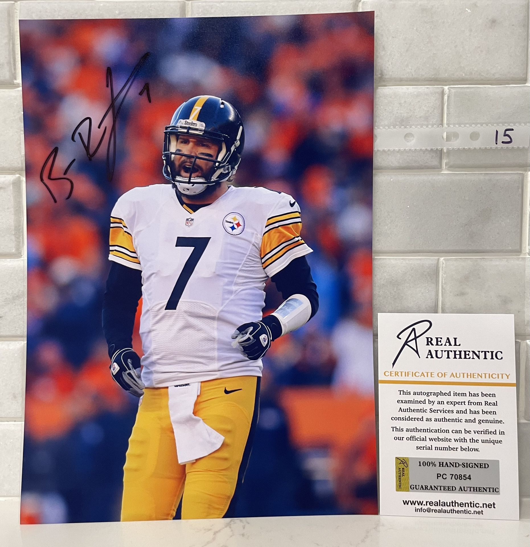 Ben Roethlisberg Signed Autographed Steeler 8x12 Photo With COA 