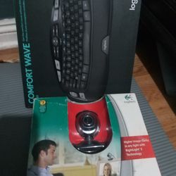 Comfort Wave Keyboard And Logitech Quick Cam Pro