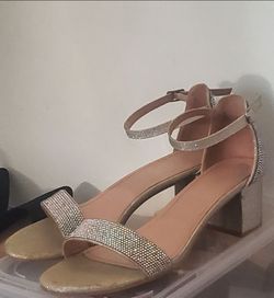 Silver high heels