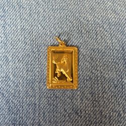 24K Medium Rectangle Horse Pendant