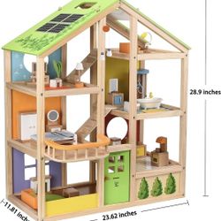 Eco Friendly Wooden Dollhouse – Great Condition