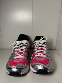 Pink and Silver Asics