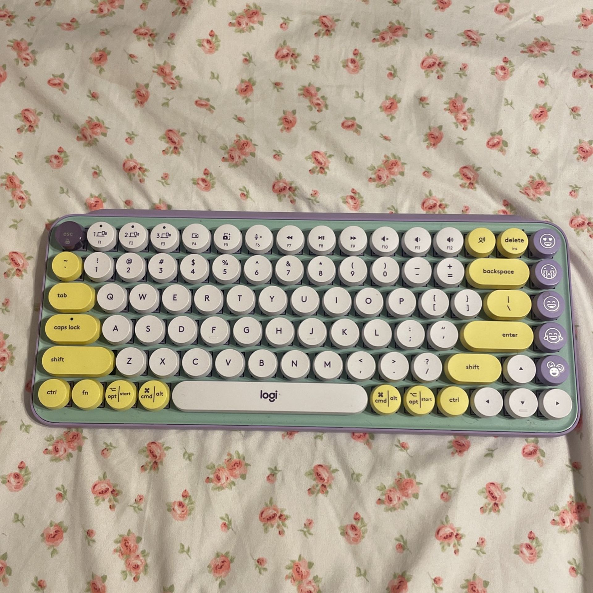 Logitech POP Keys Mechanical Wireless Keyboard with Customizable Emoji , Durable Compact Design, Bluetooth or USB Connectivity, Multi-Device, OS Compa