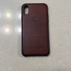 Original Apple Iphone X Brown Leather Case, Used Condition