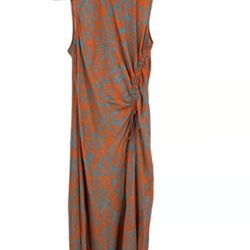 Rails Dress Gabriella Animal Print Ruched Midi Large L 
