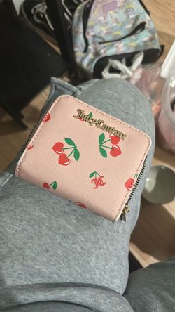 Juicy Couture Pink Cherry Print Zip Wallet