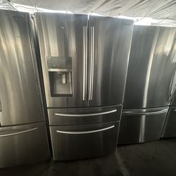 Samsung French 4 Door Stainless Steel Fridge We Deliver and Install👨🏻‍🔧🚚