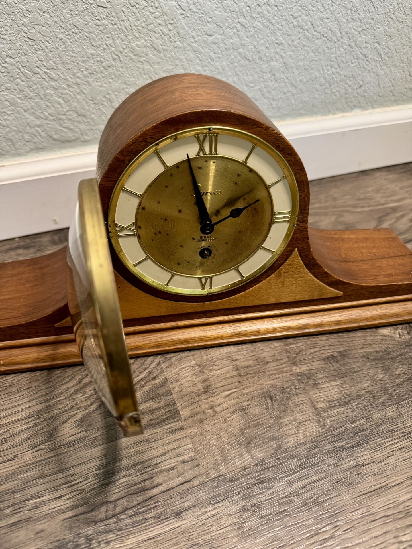 Vintage Wooden Mantel Clock – Untested – Beautiful Decorative Piece