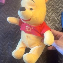 Winnie the Pooh Bear Disney Collection Plush Stuffed Animal Toy 8" Red Shirt