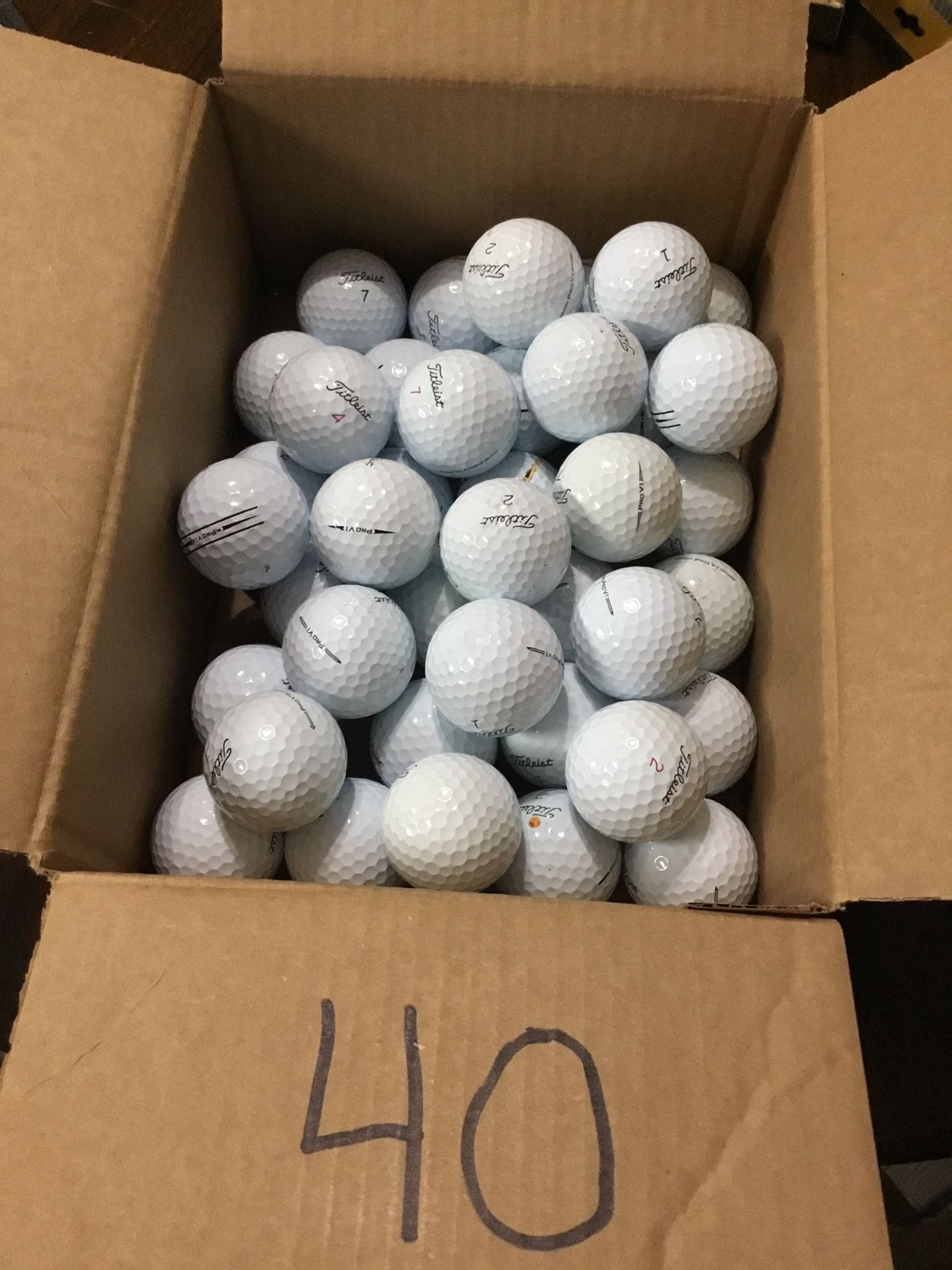 Box Of 40 Titleist Prov1 And Prov1X Golf Balls
