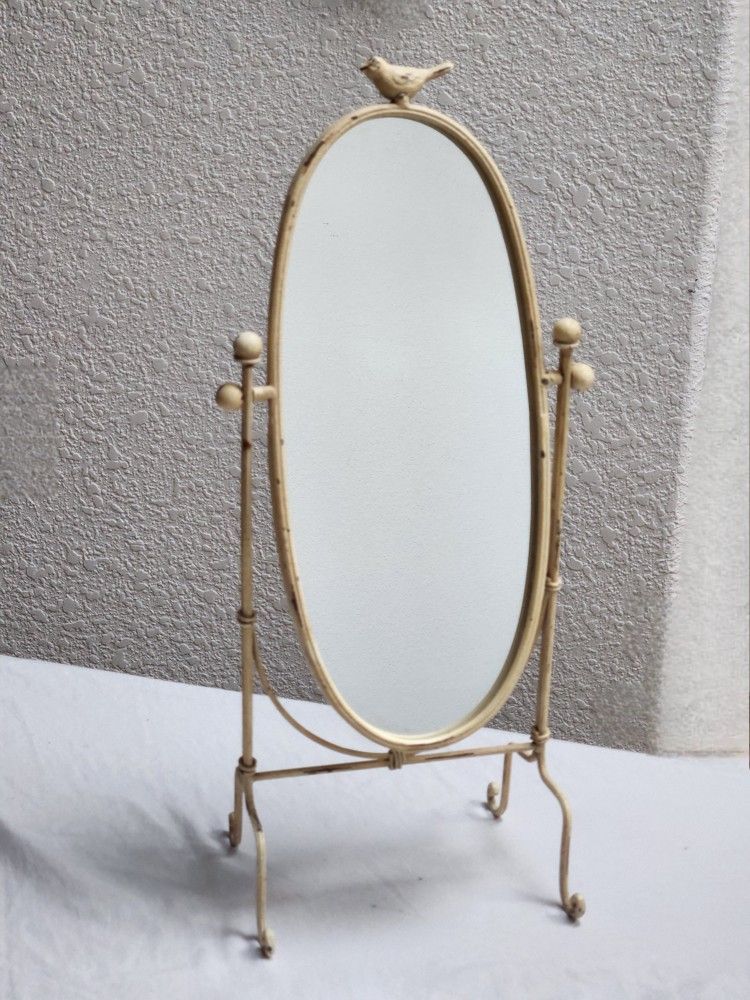 Vintage-Style Vanity Mirror with Bird Accent
