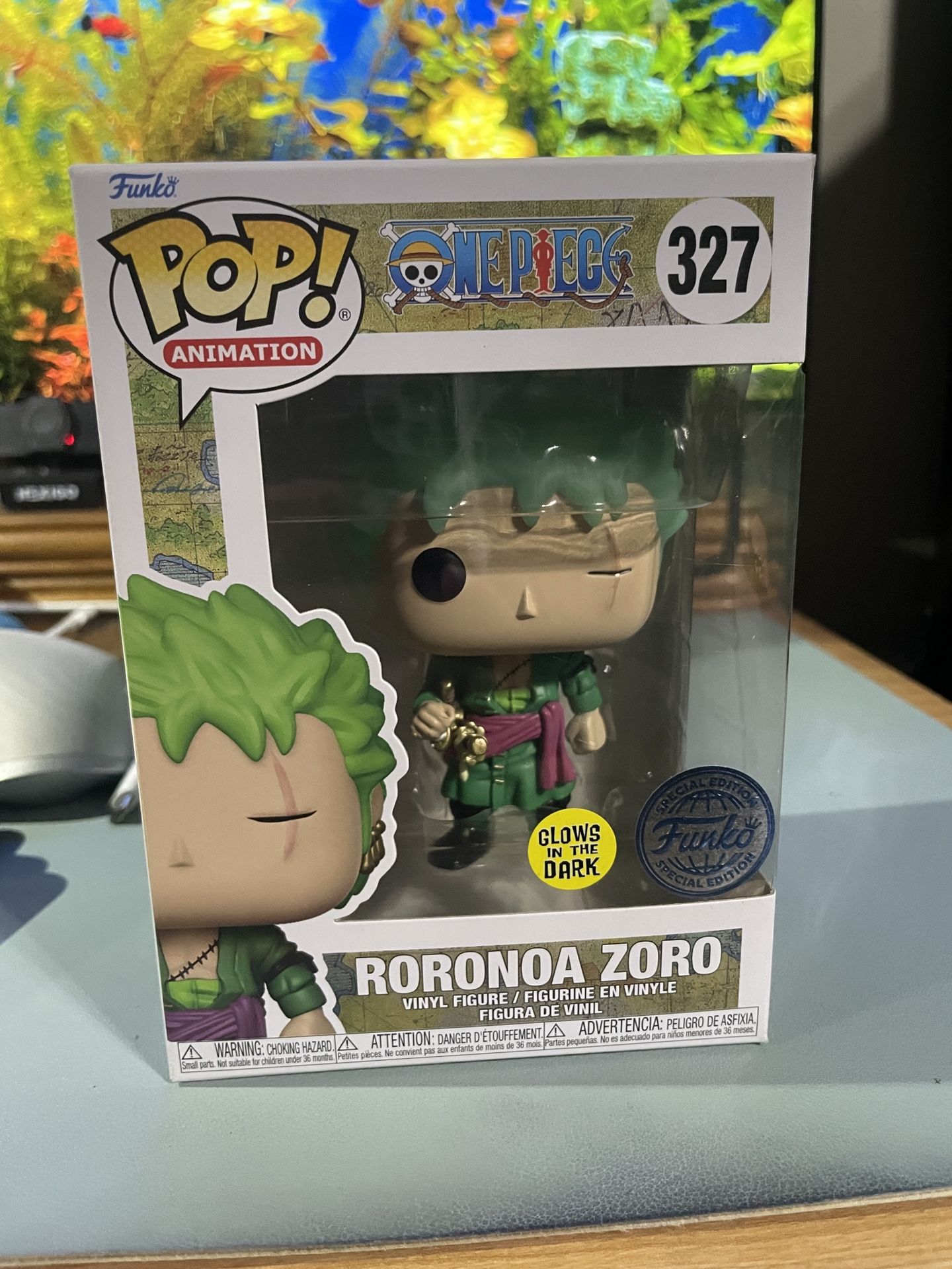 Funko Pop Animation One Piece #327 Roronoa Zoro Glows In The Dark Kody Trading Exclusive Limited Edition