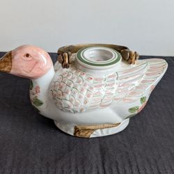 Vintage Duck Goose Teapot Brass Handle Handmade In Thailand
